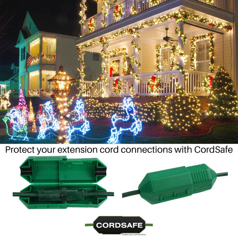 CordSafe Outdoor Extension Cord Protector â€“ Weather-Resistant Snap-Lock Cover for Christmas Lighting Plug Connections â€“ Rugged UV-Resistant Plastic Plug Protection, 3-Pack, Made in USA - Image 4